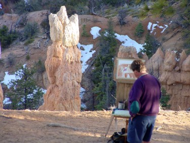 Guy painting in Bryce Canyon