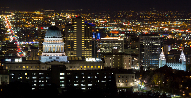 Salt Lake City at Night By Jim Boud
